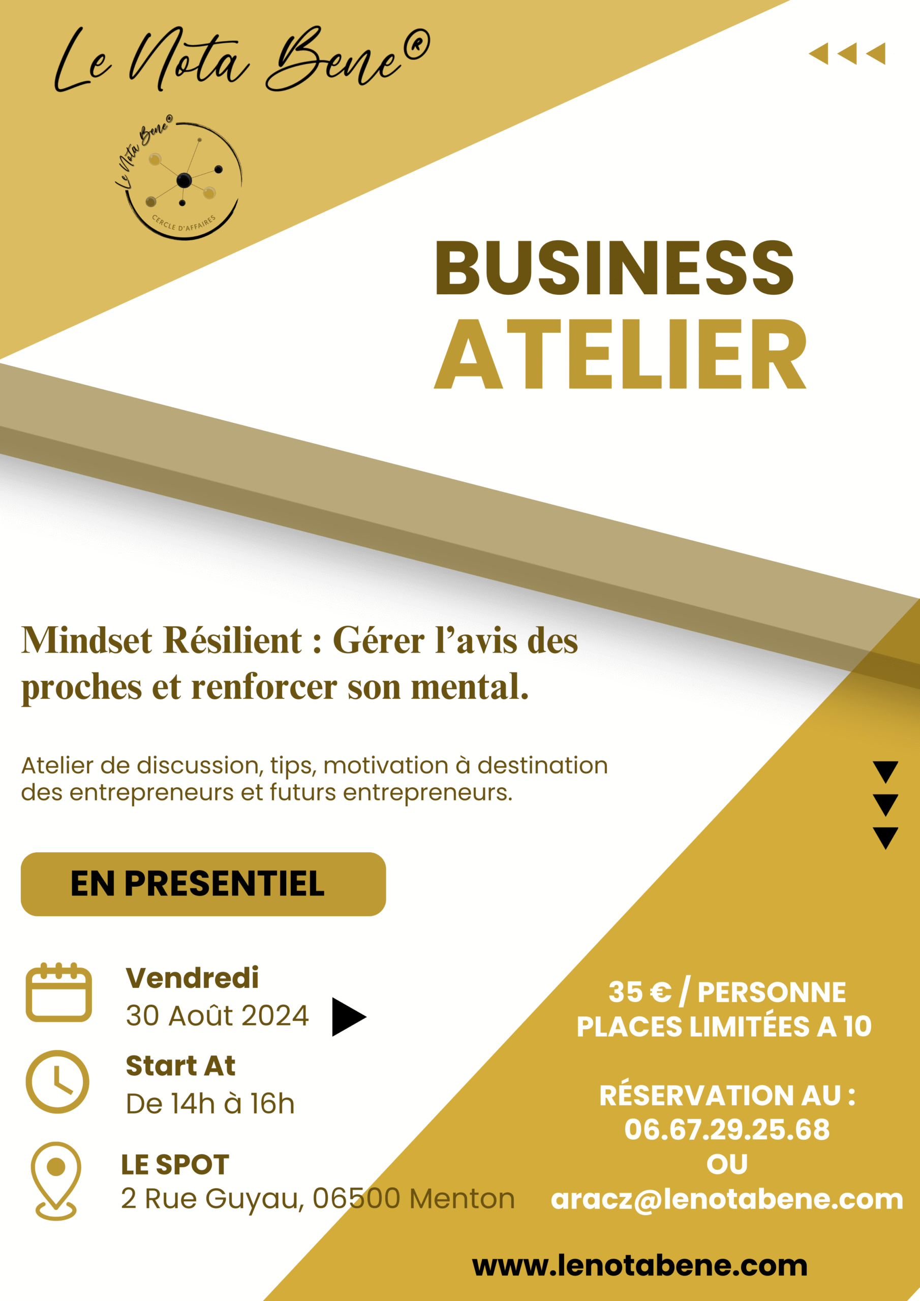 Atelier business 30 aout 2024 Menton Le Spot
