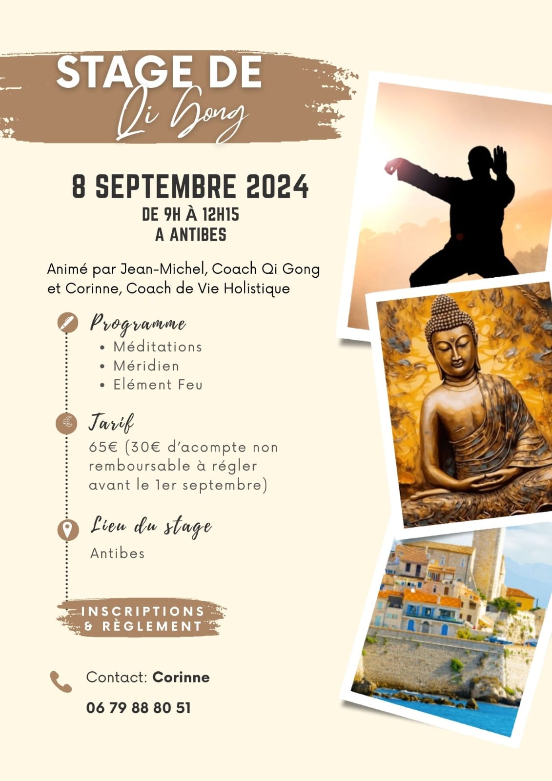 Corinne Rougeau 
Stage de Qong
Partenaire Le Nota Bene
Antibes
Septembre 2024